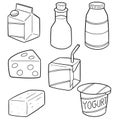 Vector set of milk product