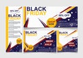 Vector set of modern discount vouchers for black friday sale. Template for gift cards, coupons and certificates. Isolated from the Royalty Free Stock Photo