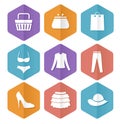 Vector set of modern flat sale icons. Shopping.