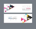 Vector set of modern horizontal website banners with circles, tr Royalty Free Stock Photo