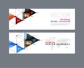 Vector set of modern horizontal website banners with circles, tr Royalty Free Stock Photo