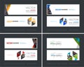 Vector set of modern horizontal website banners with colourful d