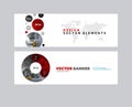 Vector set of modern horizontal website banners with points circ Royalty Free Stock Photo