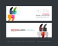 Vector set of modern horizontal website banners with quotes, com