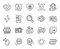 Vector set of Money exchange, Developers chat and Medical pills line icons set. Vector