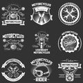 Vector set of vintage motorcycle service labels Royalty Free Stock Photo