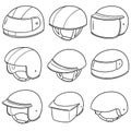 Vector set of motorcycle helmet Royalty Free Stock Photo