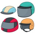 Vector set of motorcycle helmet Royalty Free Stock Photo