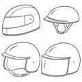 Vector set of motorcycle helmet Royalty Free Stock Photo