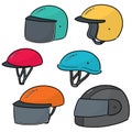 Vector set of motorcycle helmet Royalty Free Stock Photo