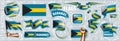 Vector set of the national flag of Bahamas in various creative designs