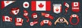 Vector set of the national flag of Canada in various creative designs