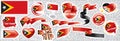 Vector set of the national flag of East Timor in various creative designs