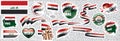 Vector set of the national flag of Iraq in various creative designs Royalty Free Stock Photo