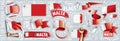 Vector set of the national flag of Malta in various creative designs
