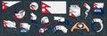 Vector set of the national flag of Nepal in various creative designs