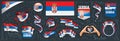 Vector set of the national flag of Serbia in various creative designs Royalty Free Stock Photo