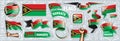 Vector set of the national flag of Vanuatu in various creative designs