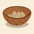 Vector set of national kazakh cuisine, dishes - irimshik. Royalty Free Stock Photo