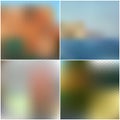 Vector set of nature blurred hexagonal unfocused