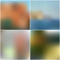 Vector set of nature blurred unfocused backgrounds