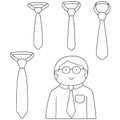 Vector set of necktie