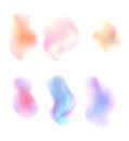 Vector set of neon blurry smokes. Paint drips. Template blobs for logos Royalty Free Stock Photo