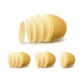 Vector Set of New Yellow Raw Sliced Potatoes