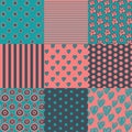 Vector set of nine simply seamless patterns.