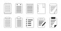 Vector Set Of Notepad And Clipboard Icon Set Royalty Free Stock Photo