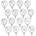 Vector set of number balloon