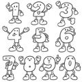 Vector set of number cartoon