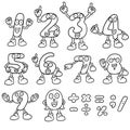 Vector set of number cartoon