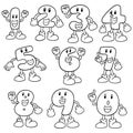 Vector set of number cartoon