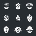 Vector Set of Nuthouse people Icons.