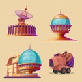 Vector set with objects for space exploration Royalty Free Stock Photo