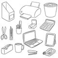 Vector set of office accessories Royalty Free Stock Photo