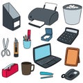 Vector set of office accessories Royalty Free Stock Photo