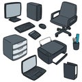 Vector set of office accessories Royalty Free Stock Photo