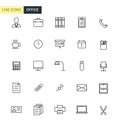 Vector set office line icons Royalty Free Stock Photo