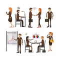 Vector set of office people characters isolated on white background