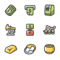 Vector Set of Oil and money rate Icons.