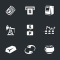 Vector Set of Oil and money rate Icons.