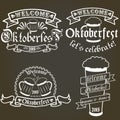 Vector set of oktoberfest labels, design elements