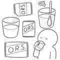 Vector set of oral rehydration salt Royalty Free Stock Photo