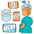 Vector set of oral rehydration salt Royalty Free Stock Photo