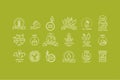 Vector set of organic products labels and badges - collection of different icons and illustrations related to fresh and