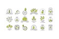 Vector set of organic products labels and badges - collection of different icons and illustrations related to fresh and