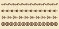 Vector set of ornaments borders in vintage style. Royalty Free Stock Photo