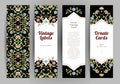 Vector set of ornate cards in Eastern style. Royalty Free Stock Photo